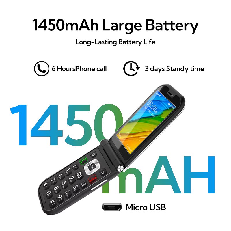 TIQ MINI Q3 flip phone Google Play dual SIM one-touch SOS big button touch screen smart phone wholesale discount